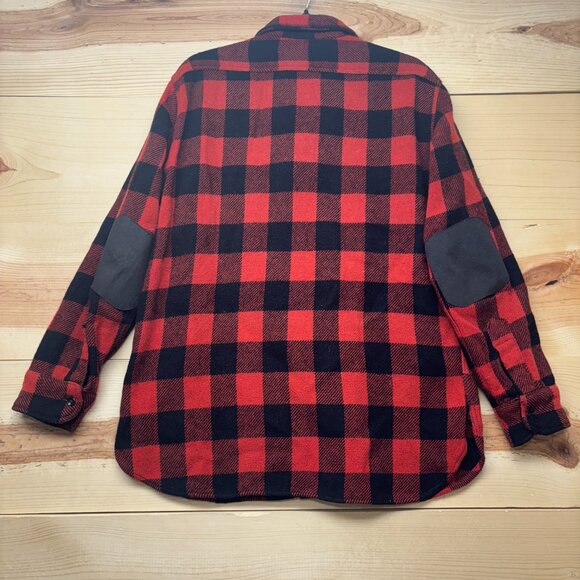 Vintage Pilgrim Shirt Mens Medium Red Black Wool Flannel Check Button Up 70s - Picture 11 of 13